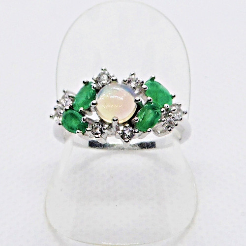 Smaragd feuer opal topas ring - smaragd, feuer-opal