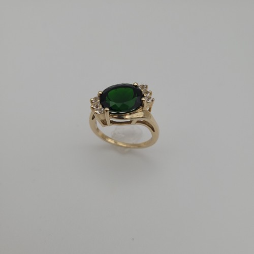 Goldring mit chromdiopsid - mit,