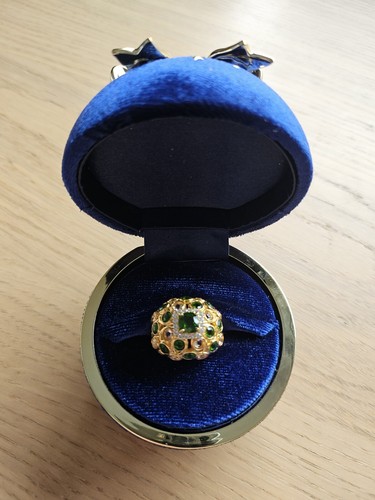 Peridot ring mit weiße topas - weiße,