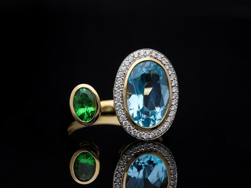 Ring diamanten topase - diamanten,